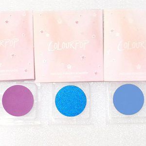 ColourPop Pressed Powder Eyeshadow Single Lot Set Blue Purple Sparkle Matte